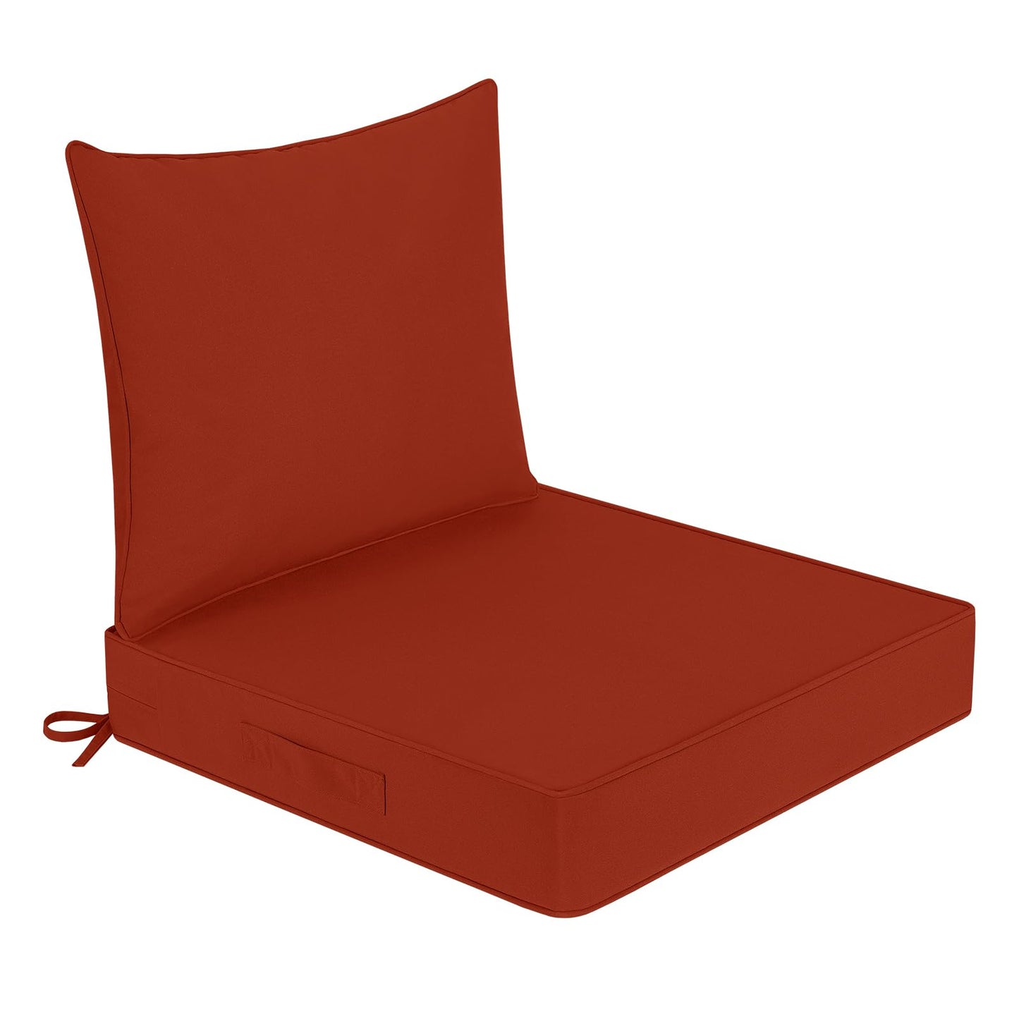 downluxe Outdoor Deep Seat Cushions Set, Patio Cushions for Outdoor Furniture, Sofa, 24" x 24", Brick Red, 2 Piece Set