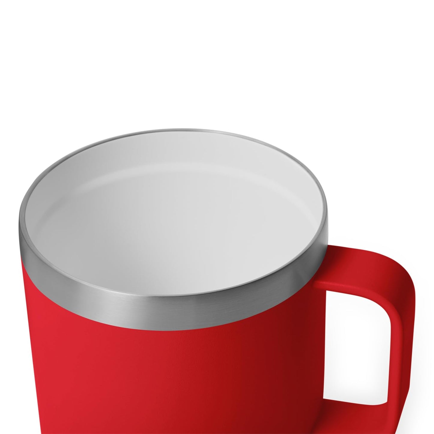 YETI Rambler 14 oz Ceramic Lined Stackable Mug, Vacuum Insulated, Stainless Steel with MagSlider Lid, Rescue Red