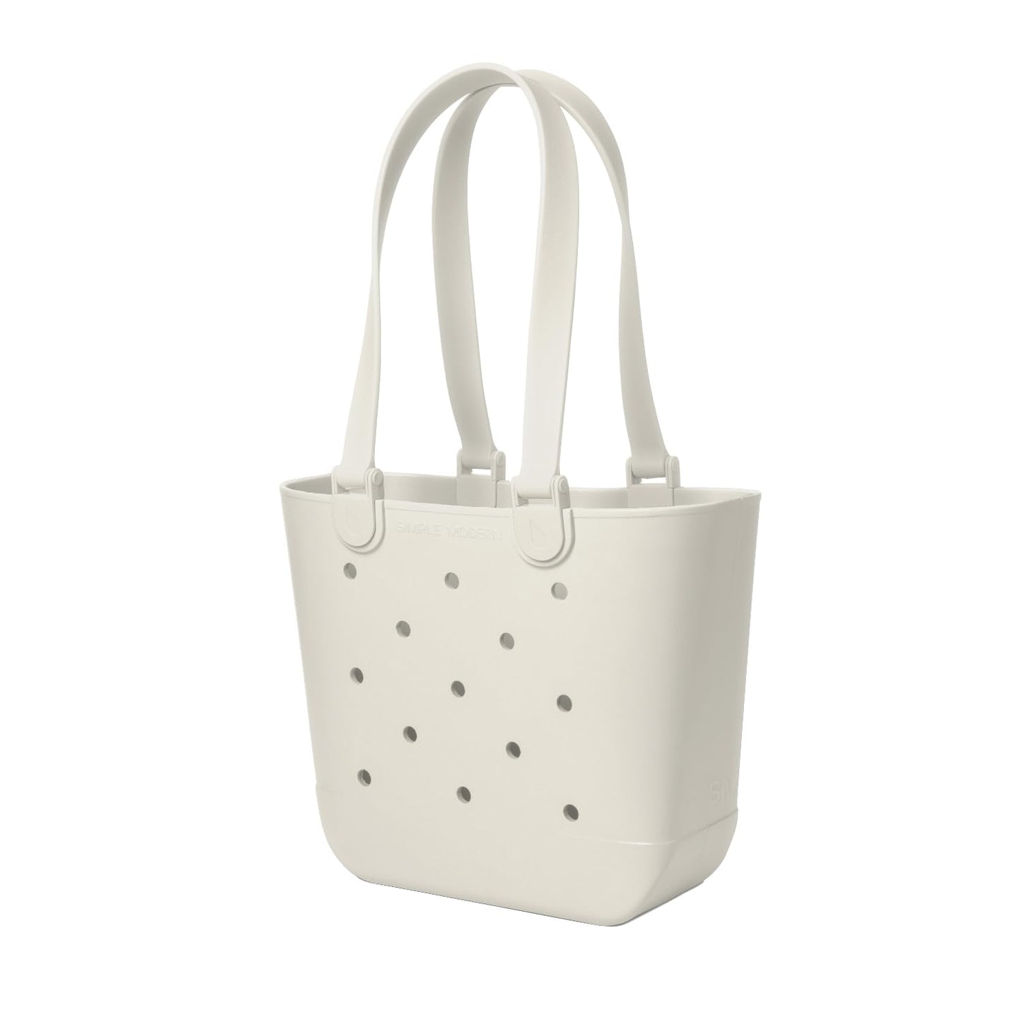 Simple Modern Beach Bag Rubber Tote | Waterproof Medium Tote Bag with Zipper Pocket for Beach, Pool Boat, Groceries, Sports | Getaway Bag Collection | Cream