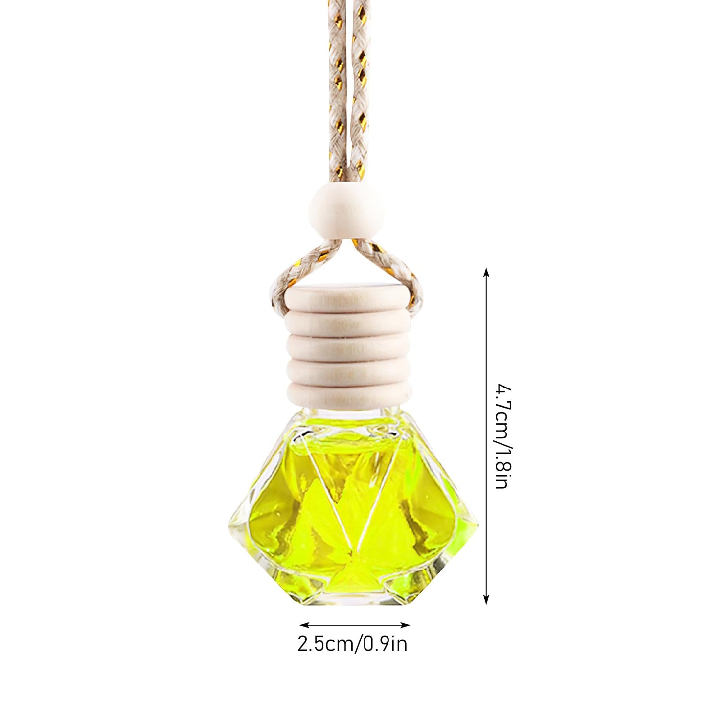 100 Pcs Car Air Freshener Hanging Bottle Empty Glass Diffuser Bottles Perfume Bottle Refillable Car Air Freshener Pendant Aromatherapy Fragrance Car Vials Bottles Ornament