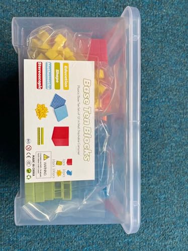 BRABURG Base Ten Blocks Set - 121PCs Base 10 Set Learning Math Manipulative Teach Kids Volume, Place Value and Number Concepts for Early Counting Math in School or Home