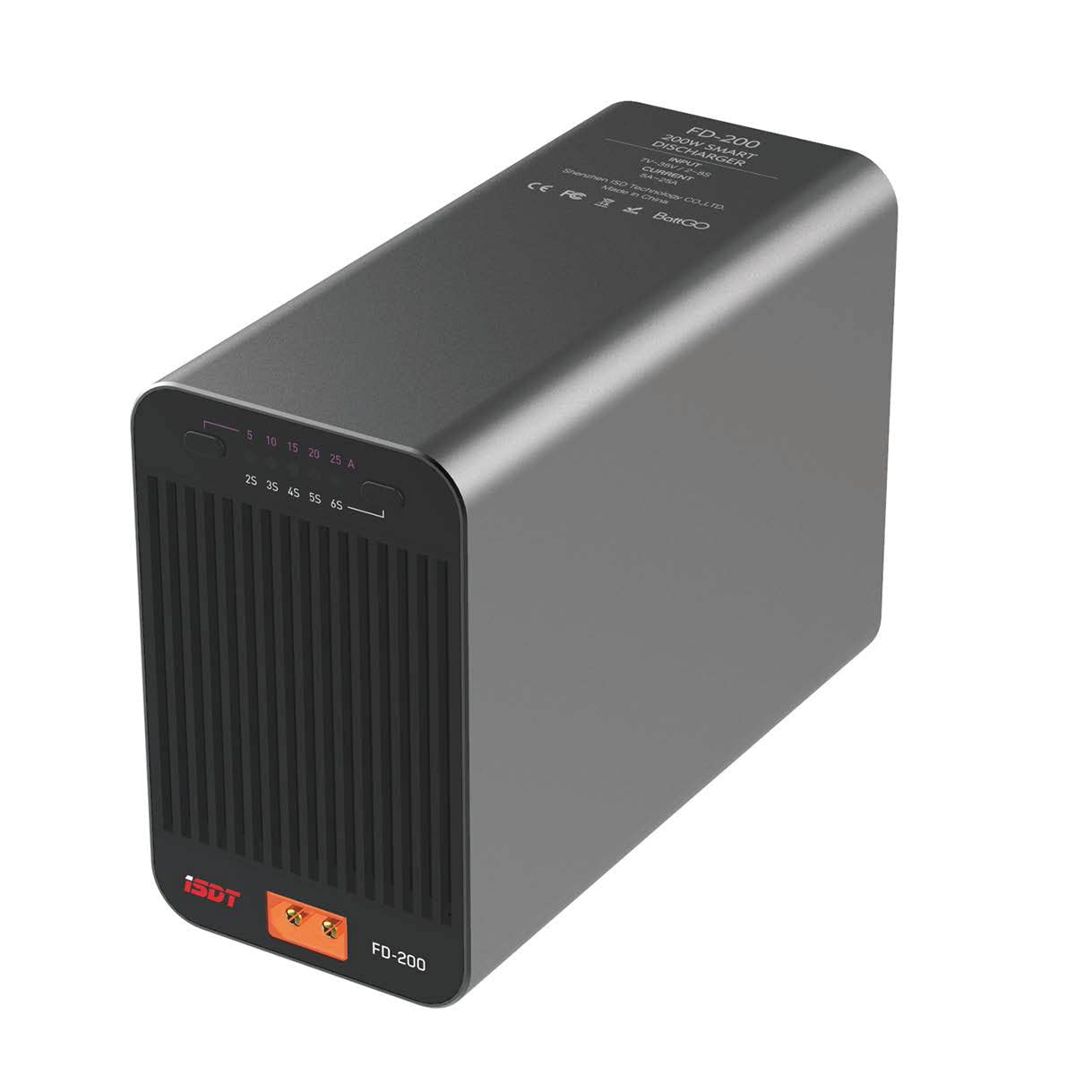 ISDT FD-200 Lipo Discharger 200W 25A APP Control Smart Discharger Capacity 1-8S Lithium/Lipo Battery Discharger, High Voltage Lipo Discharger