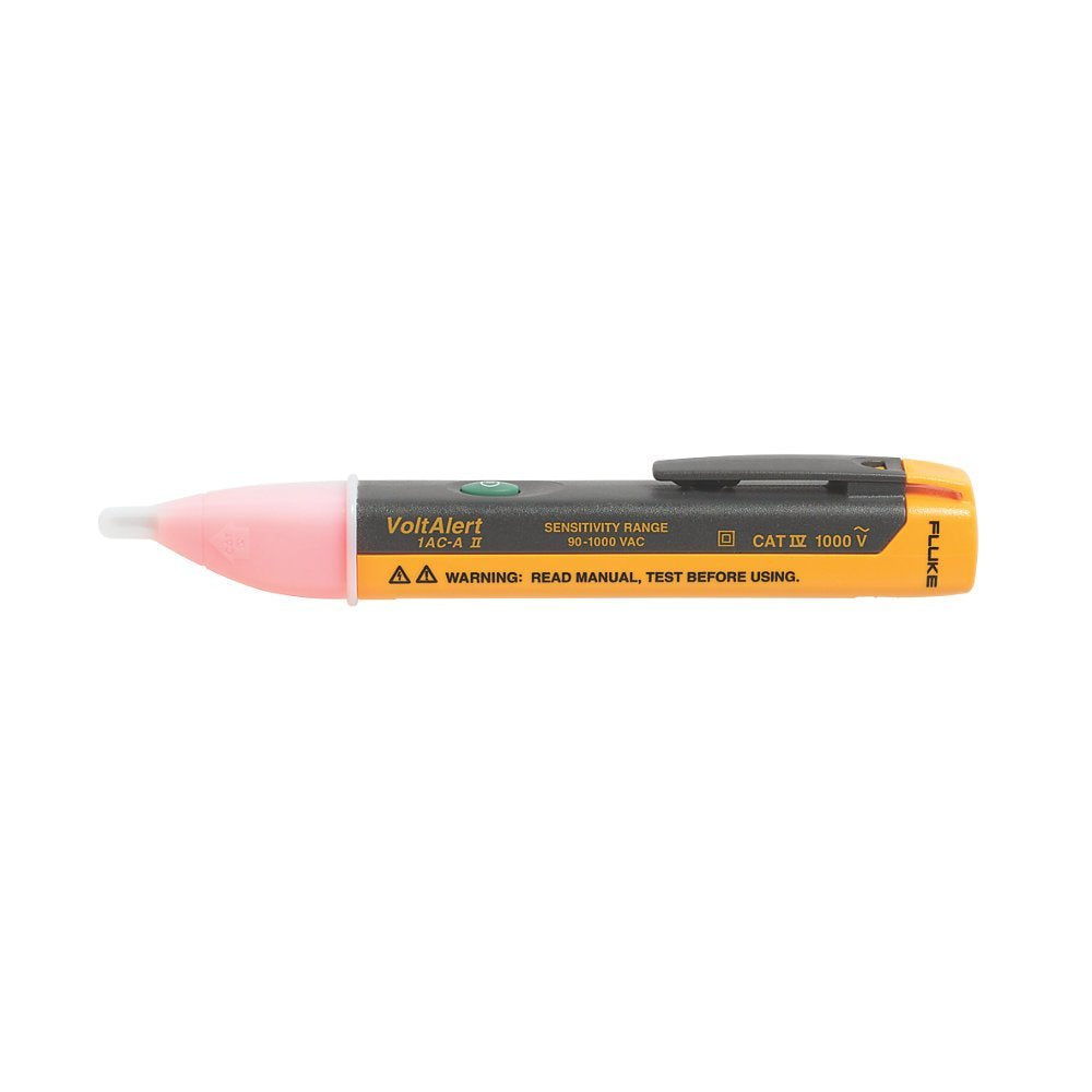 Fluke 1AC-A1-II VoltAlert Non-Contact Voltage Tester, Pocket-Sized, Voltage Detection Range 90 V to 1000 V AC, Audible Beeper, Silent Mode, Includes Batteries And 2 Year Warranty, CAT IV 1000 V Rating