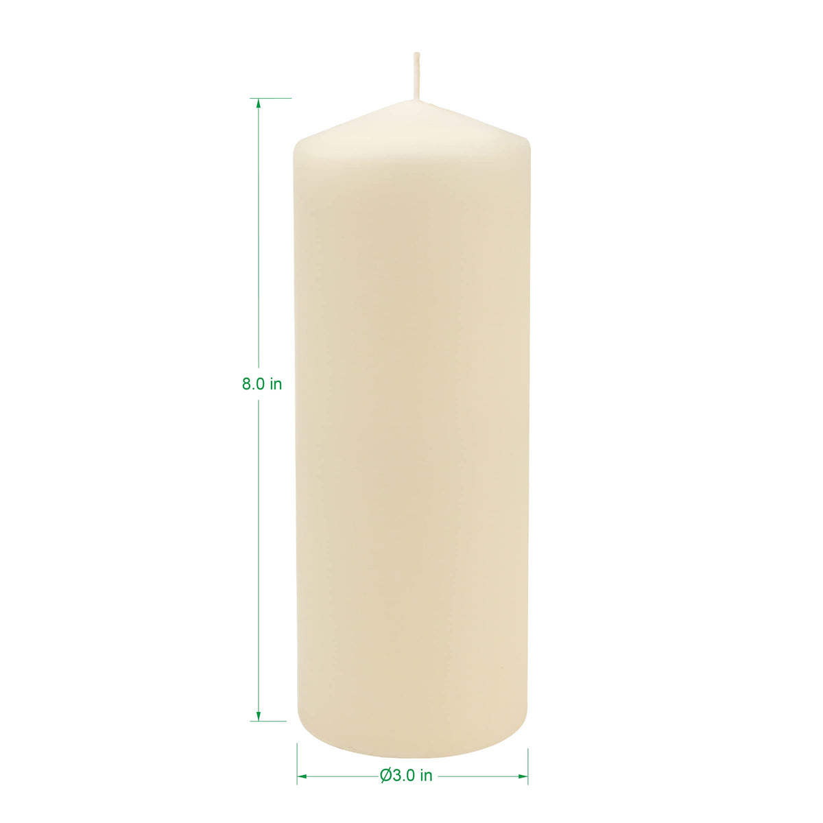 Stonebriar 80 Hour Long Burning Unscented Pillar Candles, 3x8, Ivory, 6 Count
