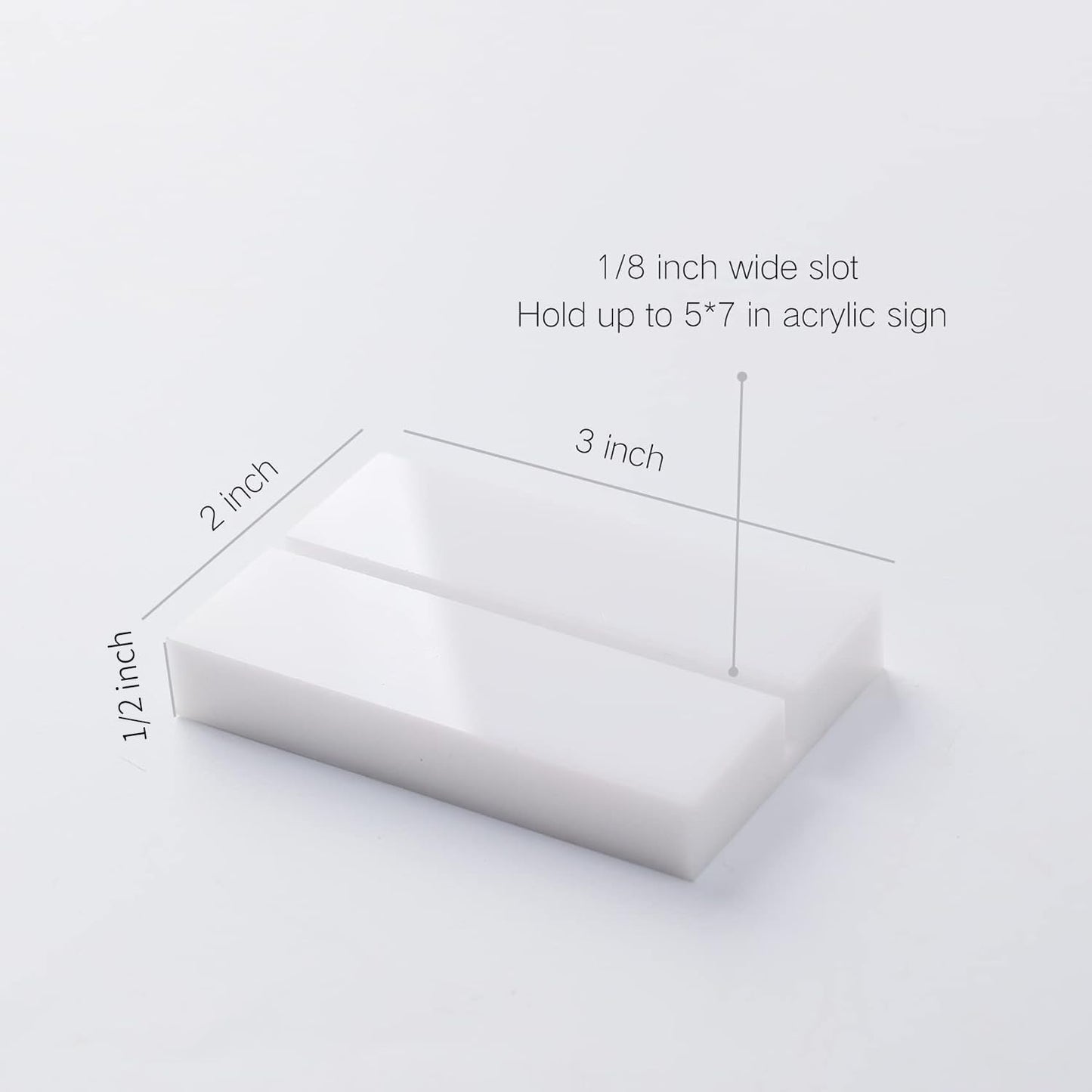 UNIQOOO 3" White Acrylic Stand | Wedding Sign Holders, 20 Count
