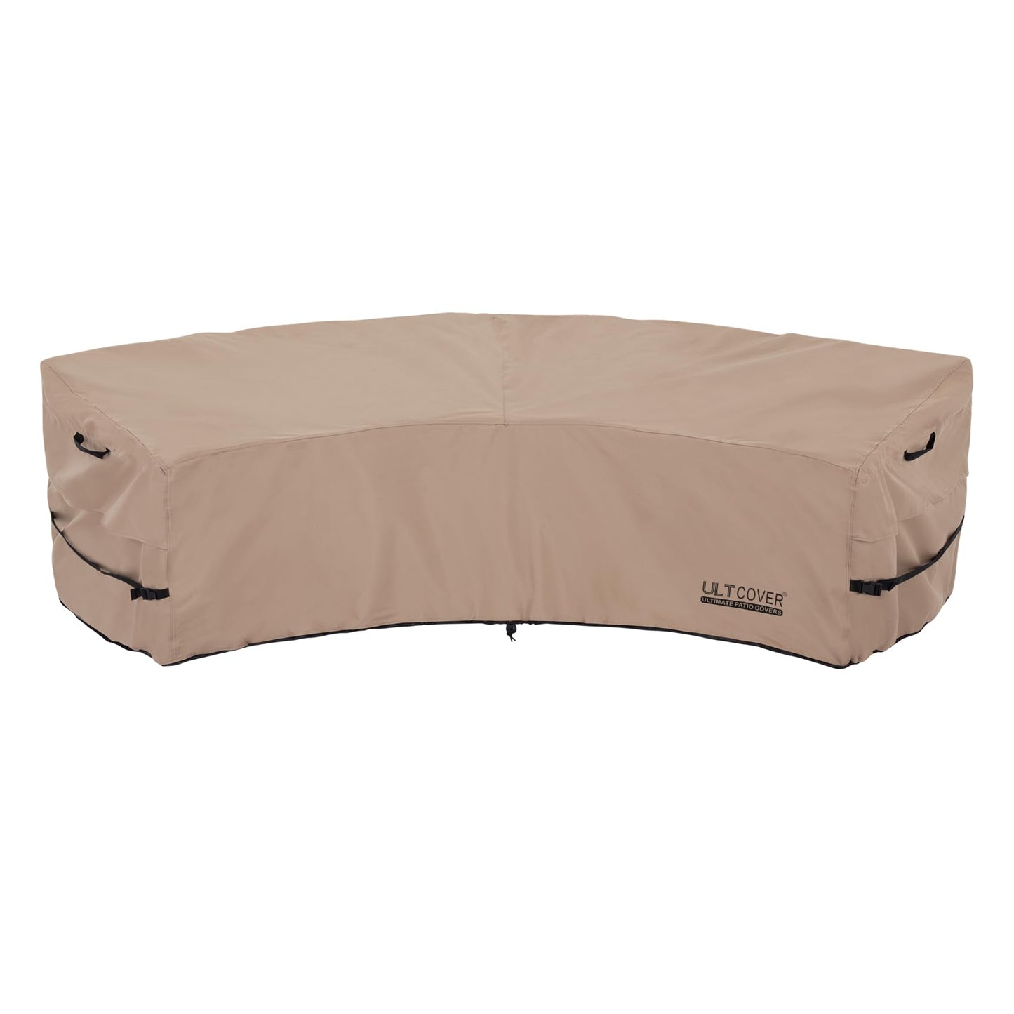 ULTCOVER Patio Curved Sofa Cover Waterproof for 3-4 Seater Outdoor Sectional Furniture Couch 126"(Back Arc Length) / 82"(Front Arc Length) x 32"(Deep)