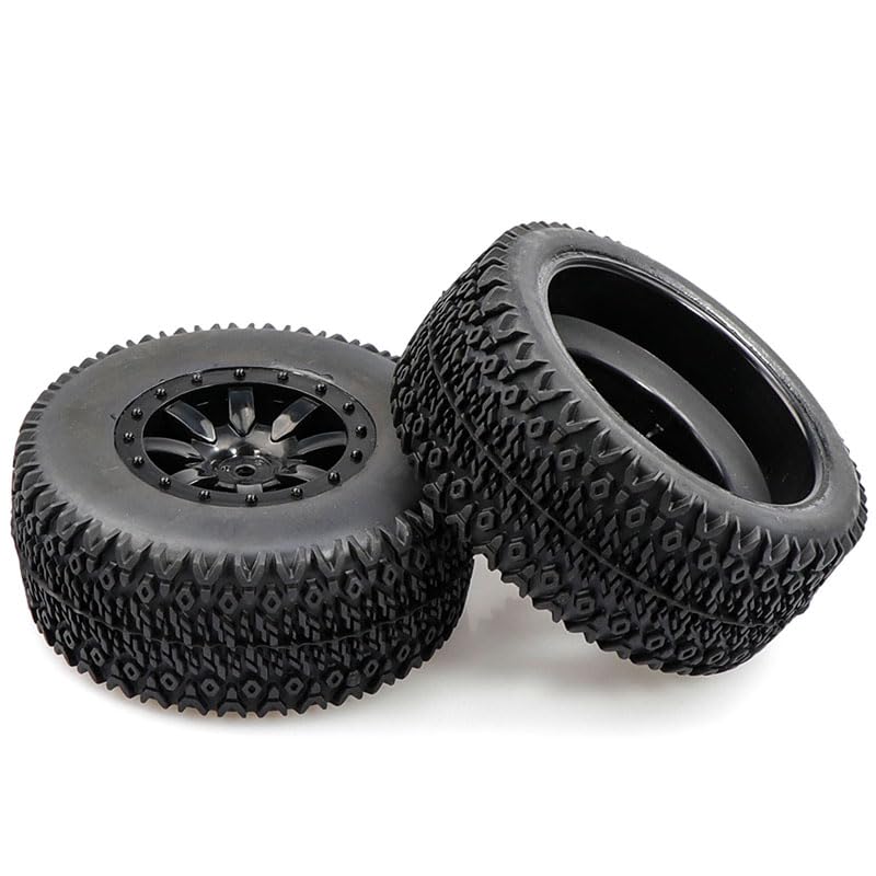 Acekeeps 4-Pack 12mm Hex RC SC Truck Tires Mounted Wheels for 1/10 Traxxas Slash Losi Tenacity HSP Redcat SC Truck