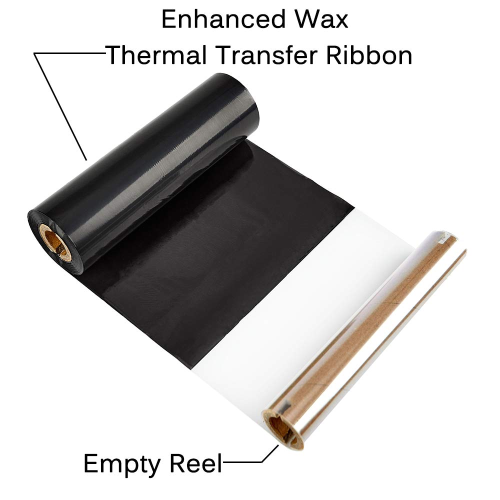 10 Rolls Desktop Thermal Transfer Ribbons -Enhanced Wax, 4.33" x 244'(110mm x 74m), 0.5”Core, for Zebra Desktop Printer