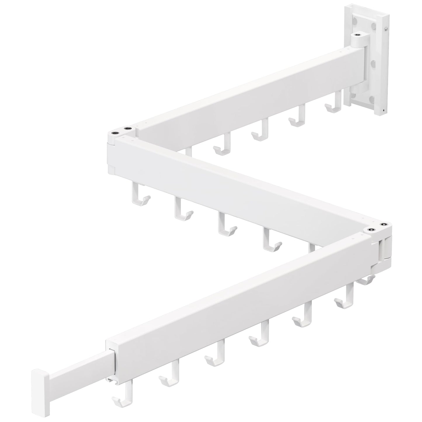 ZdwCyl Wall Mouted Clothes Drying Rack,Laundry Space Saver Laundry Rack Wall Mount,Retractable,Collapsible(Tri-Fold), White Color Drying Rack Clothing