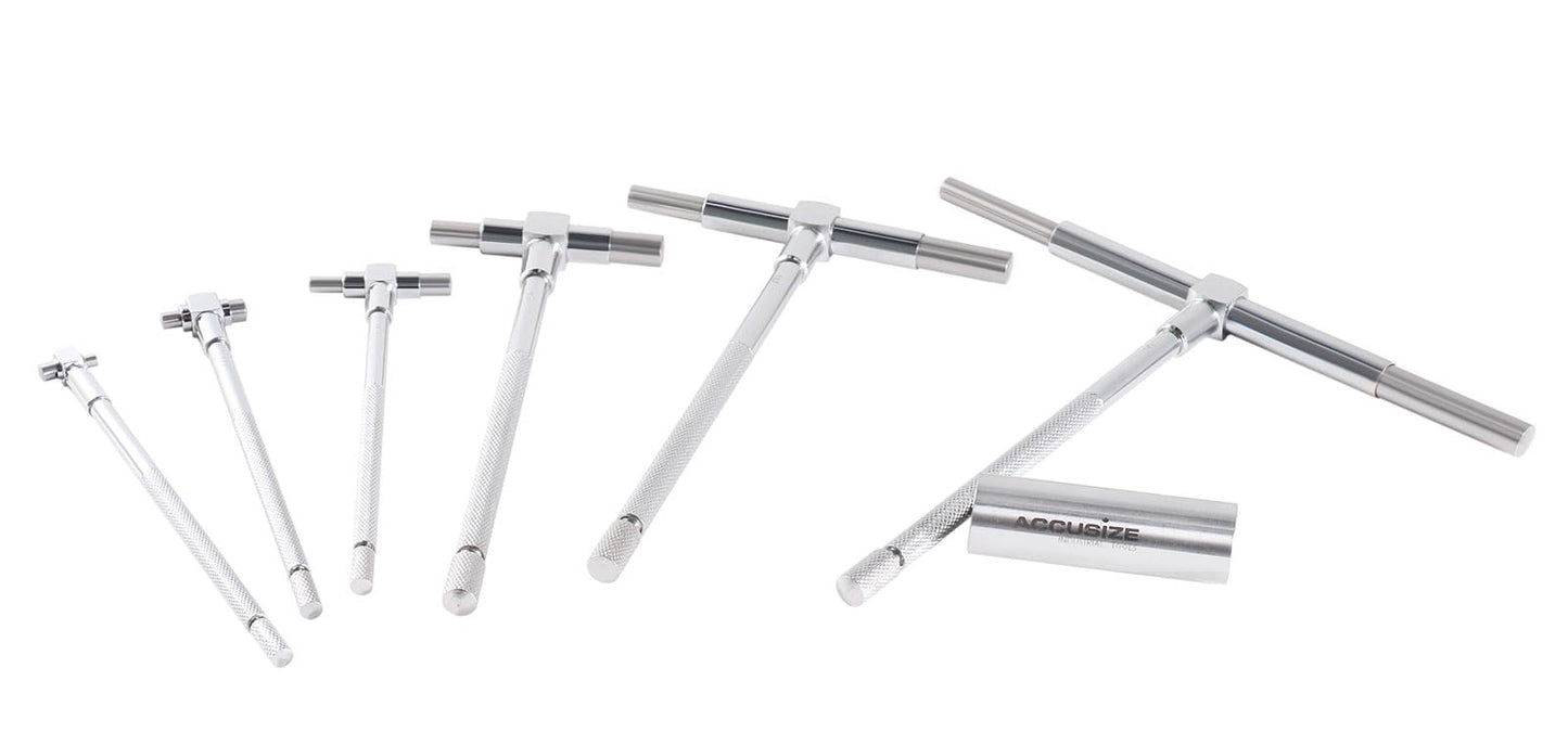 Accusize Industrial Tools 5/16'' - 6 Inch, 6 Pc Telescoping Gage with Self-Centring Double-Action System, 3602-5011