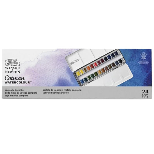 Cotman Watercolours Metal Sketchers' Box - 24 Half Pans