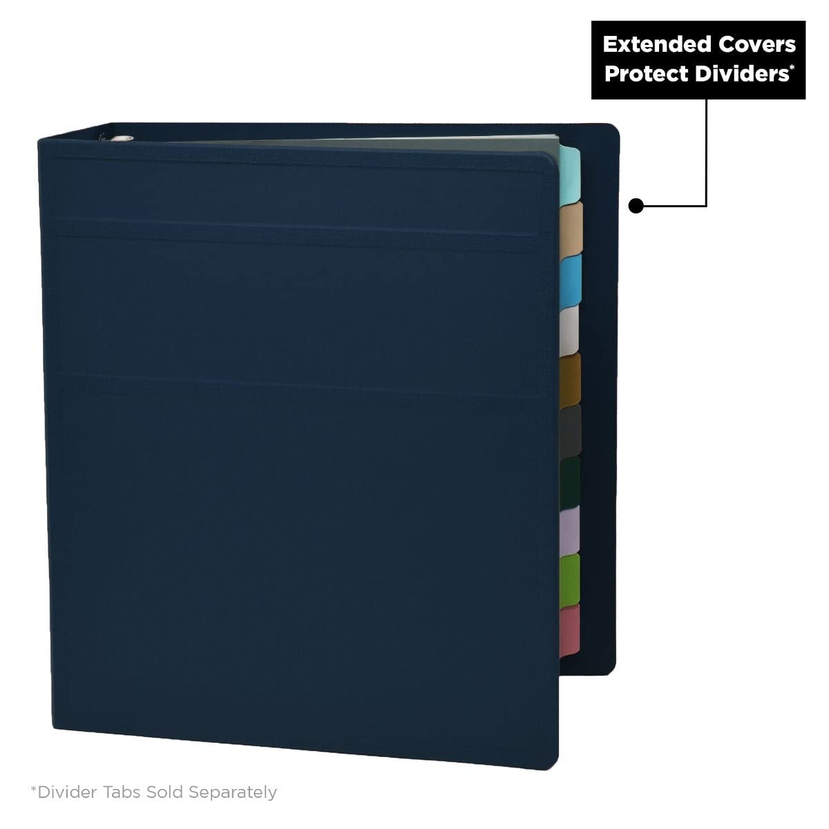 Carstens 3- Inch Heavy Duty 3-Ring Binder - Side Opening, Navy Blue