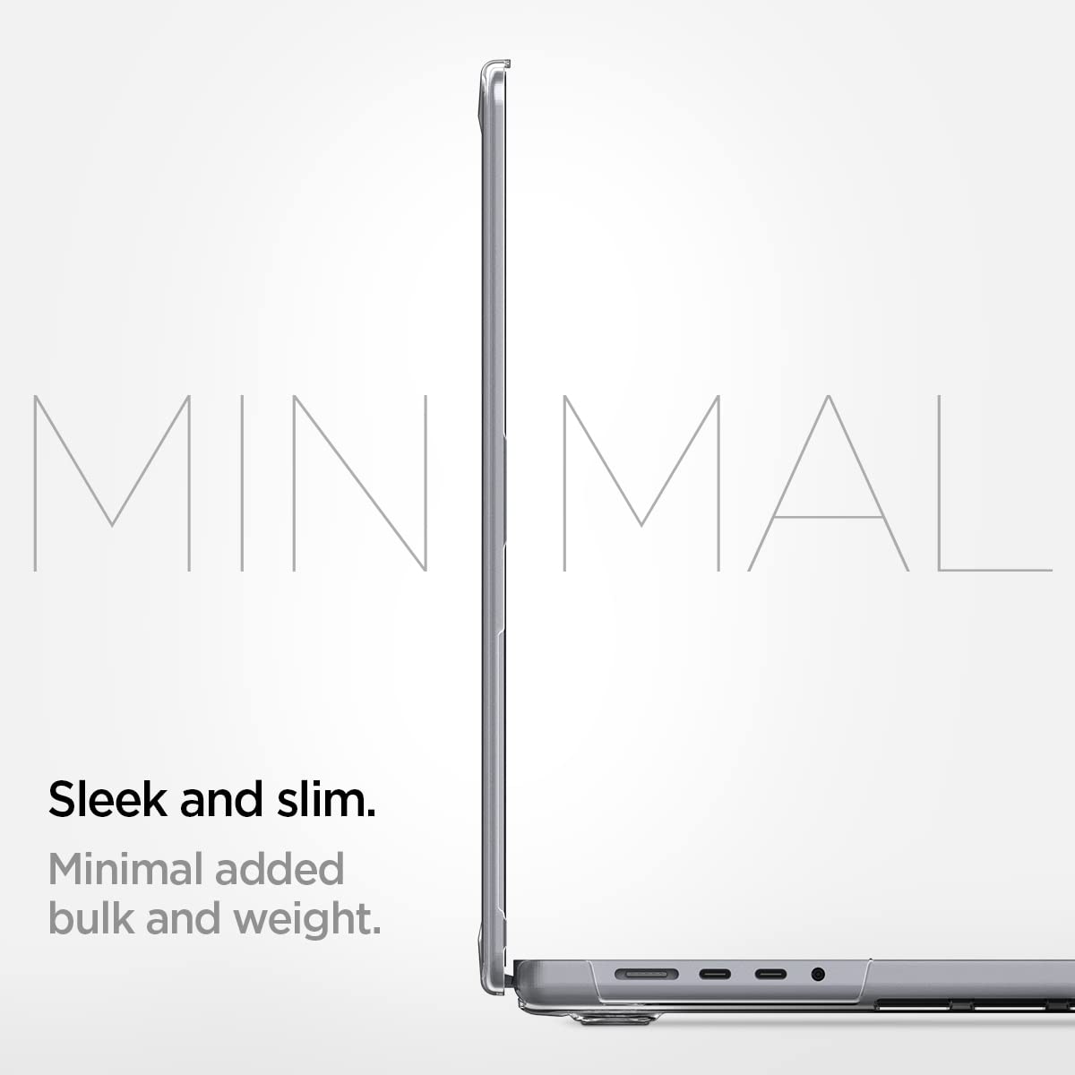 Spigen for MacBook Pro 14 inch Case M5/Pro/Max (2026) M4/M3/M2/M1/Pro/Max (2025-2021) A3112 A3185 A3401 A2918 A2992 A2779 A2442, Thin Fit Transparent Protective Hard Shell Case, Crystal Clear