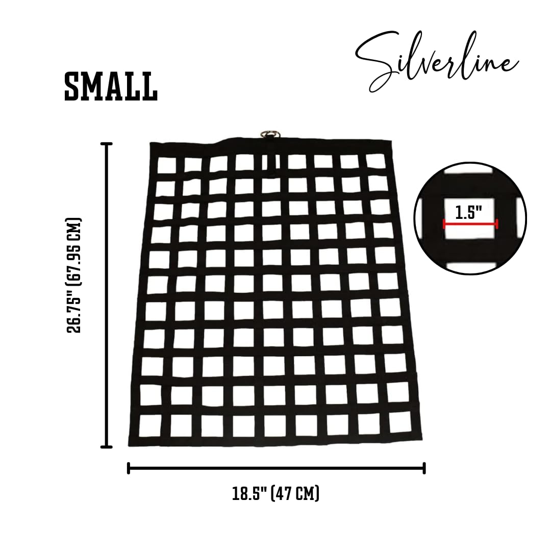 Silverline Deluxe Slow Feed Hay Bag - Durable Nylon Webbing with Heavy Duty O-Rings | Ideal for Horses, Goats, Livestock. Facilitates Natural Grazing and Promotes Healthy Digestion! (Large)