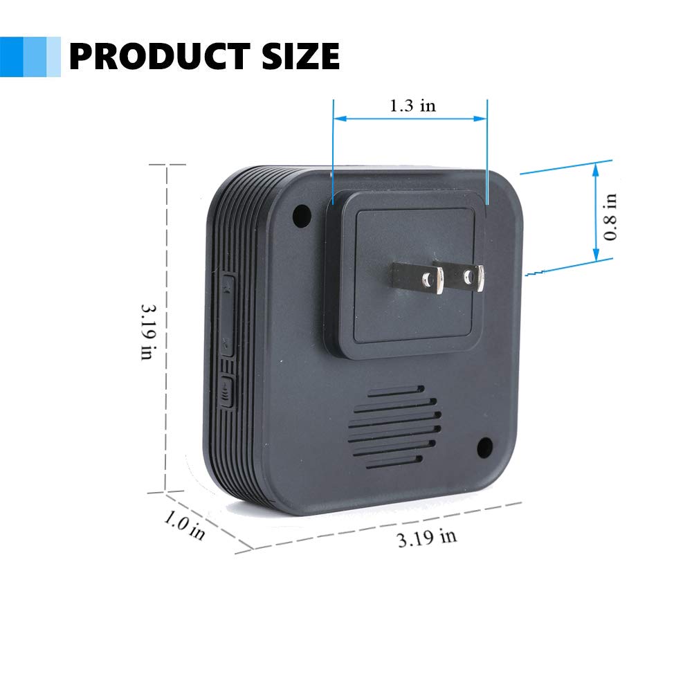 Dog Door Bell Doggie Doorbell for Potty Training with Wireless Waterproof Touch Button Transmitter and Receiver (1 Receiver + 4 Transmitter)