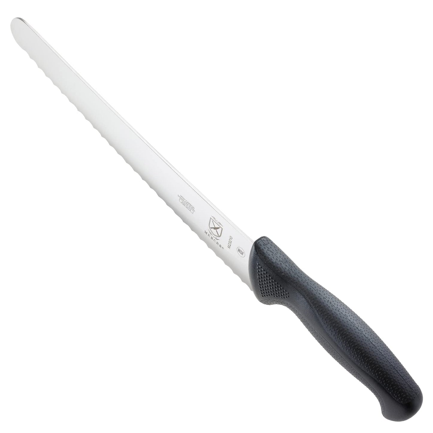 Mercer Culinary Millennia Bread Knife, 10-Inch Wavy Edge Wide, Black