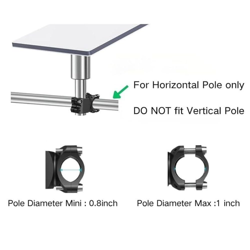 Starlink Mini Pole Mount Kit for RV Ladder (0.8"-1" Pipes) - Horizontal Clamp Mount with 6" Quick-Release Cable, Compatible with Roof Rack/Yacht/Camper (RV Ladder/Rack)