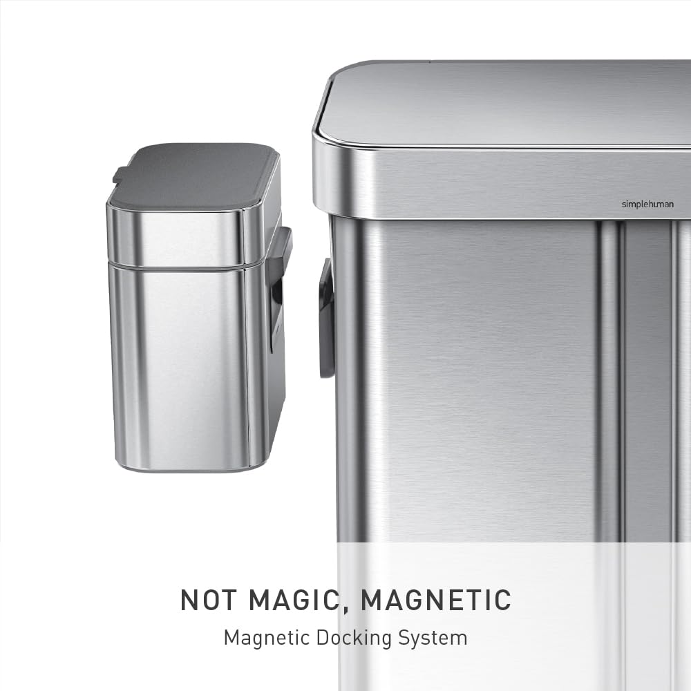 simplehuman Compost Caddy, Detachable and Countertop Bin, 4 Liter / 1.06 Gallon, Brushed Stainless Steel
