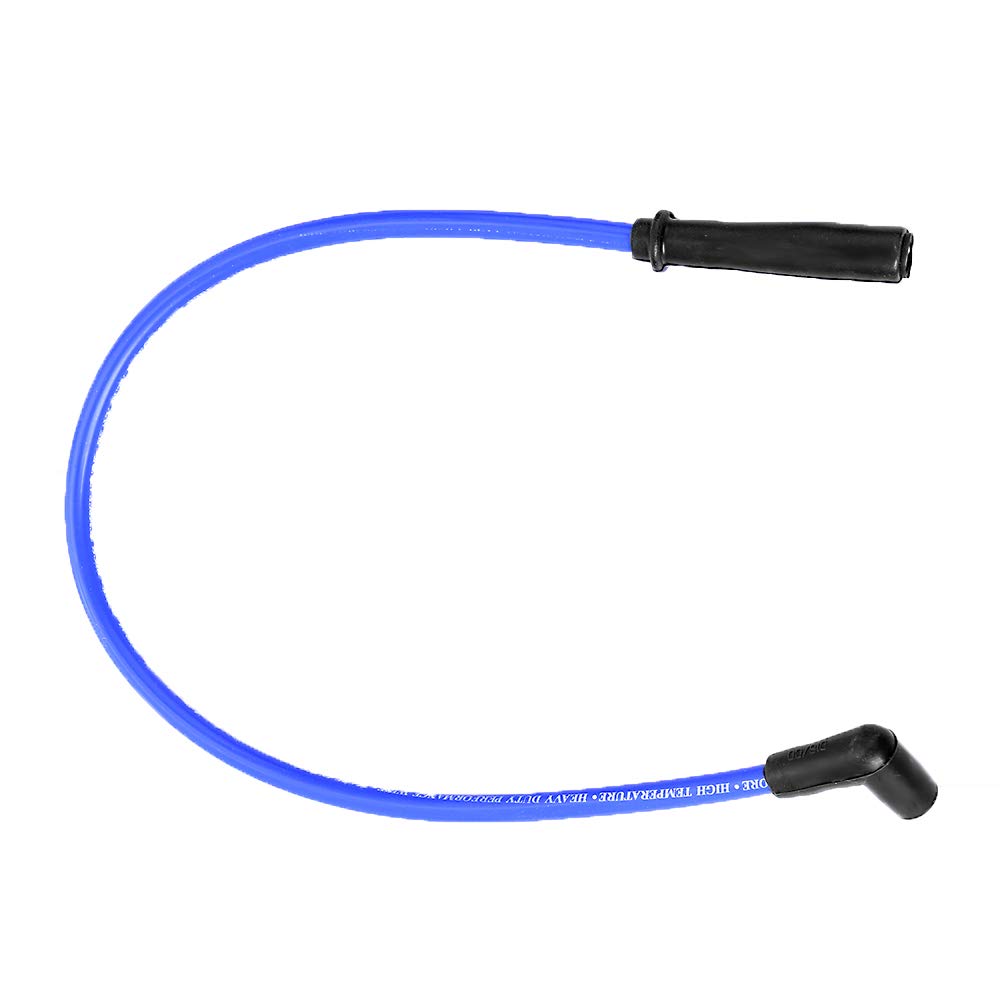 Vkinman 10.5mm Spark Plug Wire Set, 9Pcs 90 to Straight Spark Plug Cables Replacement for Chevy HEI SBC BBC 350 383 454, Blue