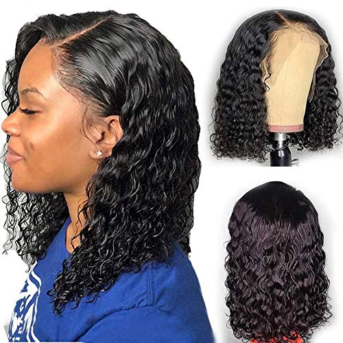 Forawme 130% Density Pre Plucked Lace Front Bob Wigs Human Hair For Women 12 Inch Wet and Wavy 1B Black Middle Size Cap Glueless Lace Wig Supplier (13X6 Frontal Lace)