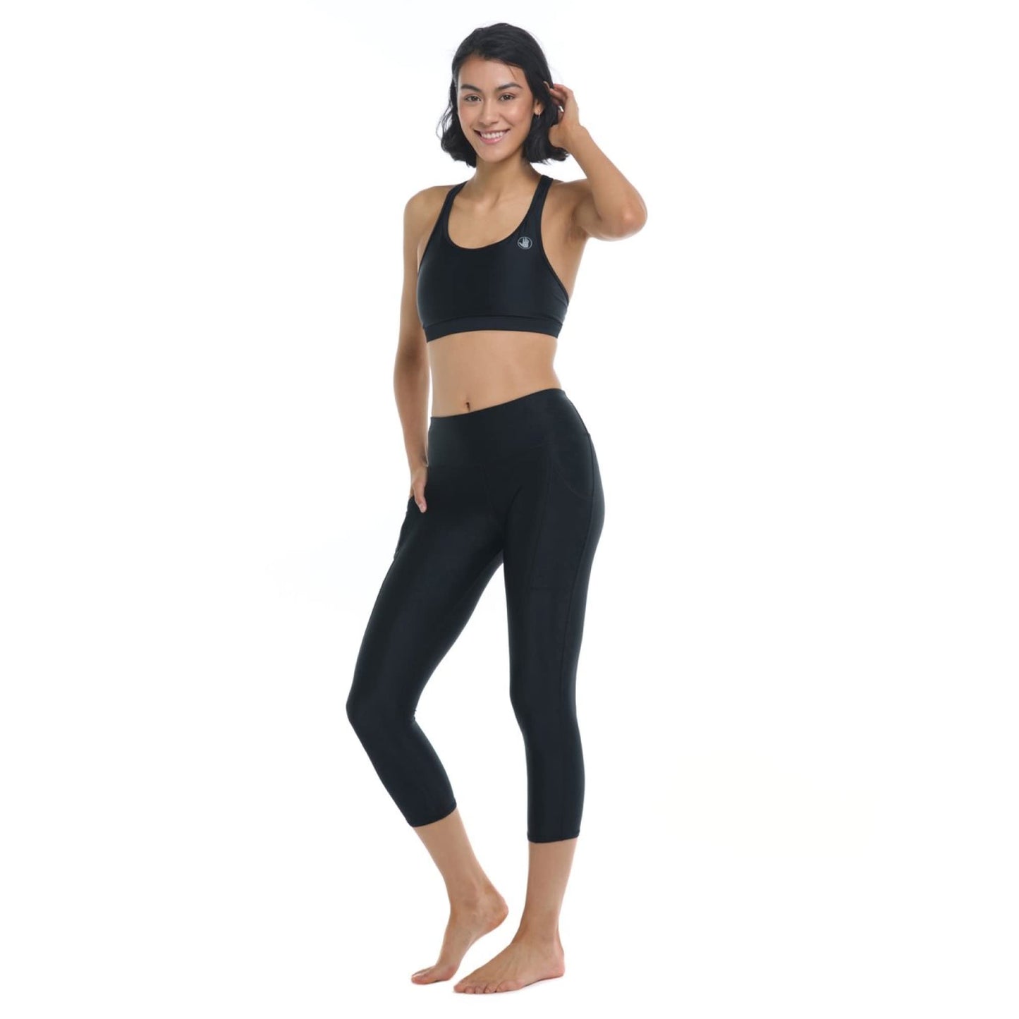 Body Glove Women's Standard Equalizer Medium Support Bikini Top Swimwear, Black, Medium