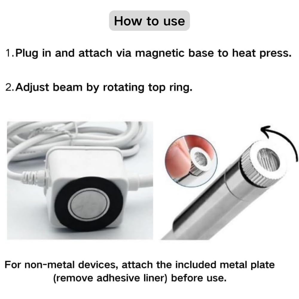 Heat Press Laser Alignment System, Laser Positioning Tool for T-Shirt & Hat Press. Magnetic Guide for Sewing Machine, DTF, Sublimation. Perfect Placement for Printing & Quilting