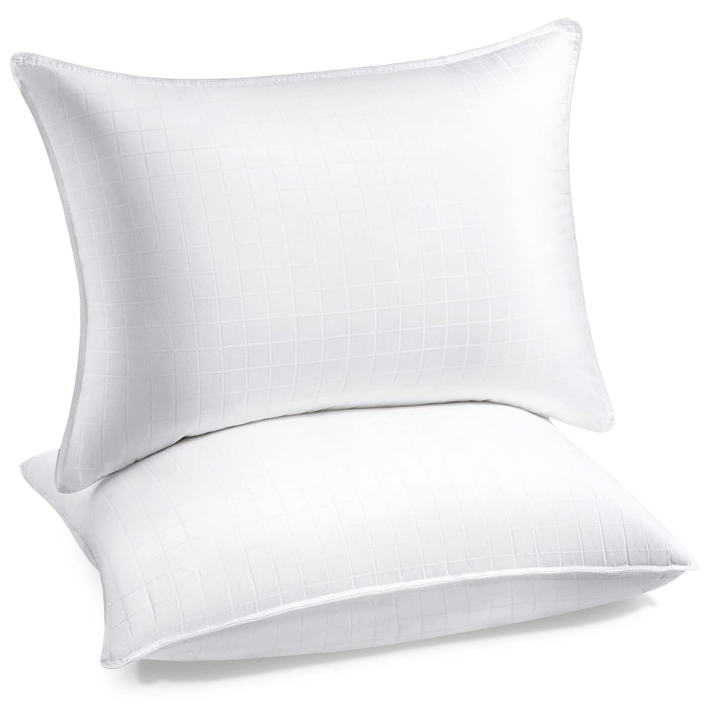 SHERWOOD Down Alternative Hotel Pillows (Wihte Grid, Queen)