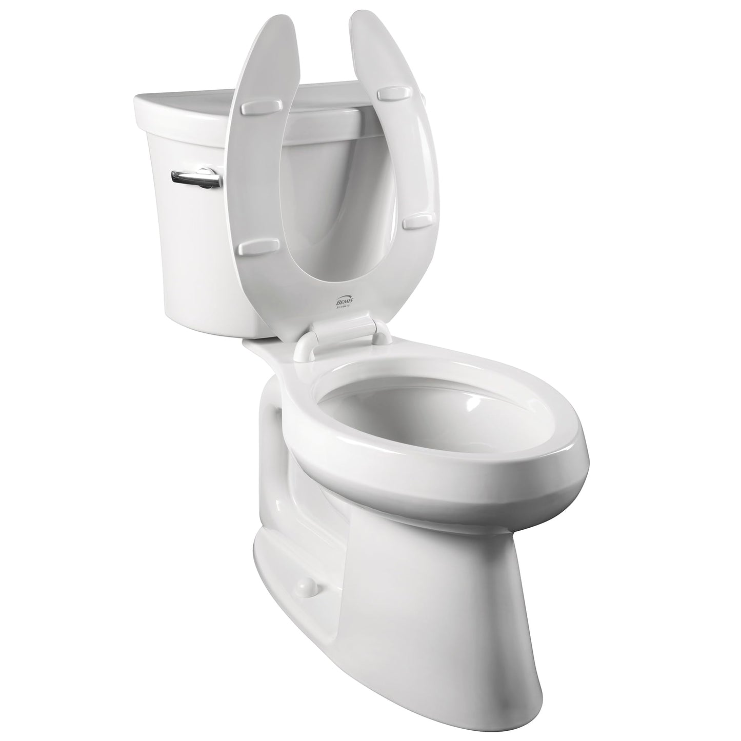 Bemis 1955CT 000 Commercial Plastic Open Front Toilet Seat with STA-TITE Commercial Fastening System, Elongated, White