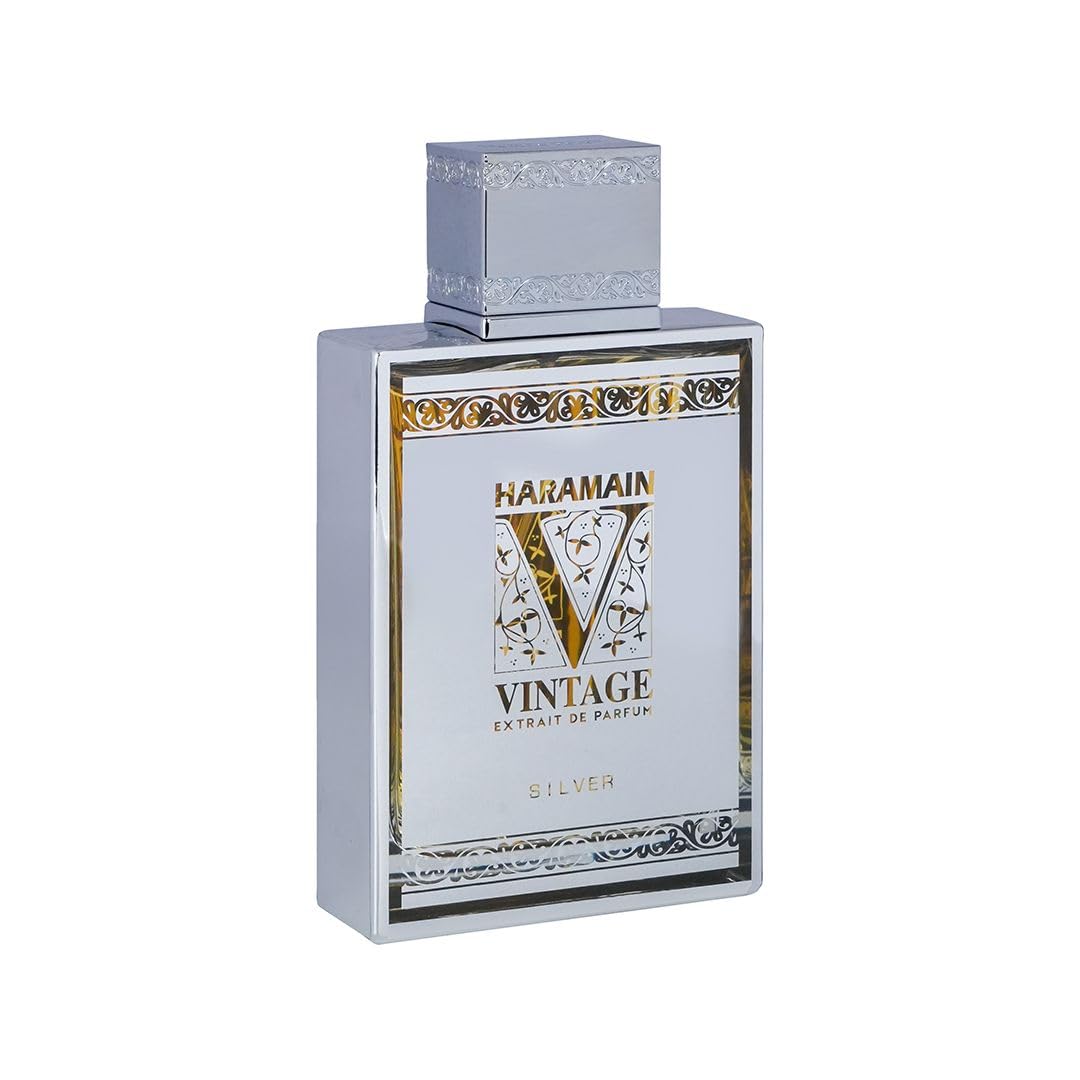 Al Haramain Vintage Silver - Perfumes for Women and Cologne for Men - Fresh Fragrance with Notes of Citrus and Mint - 100 ml Extrait De Parfum Spray