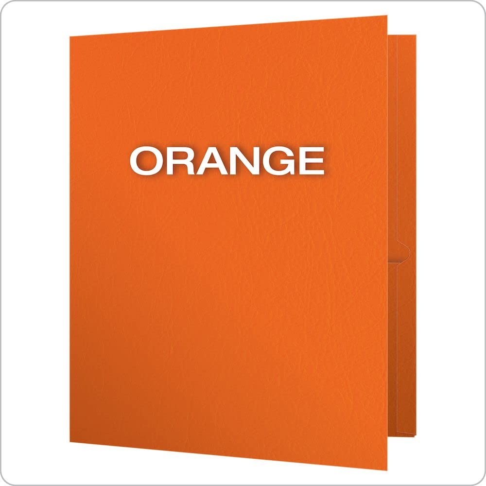 Oxford Twin Pocket Folders, Letter Size, Orange, 25 per Box (57510)