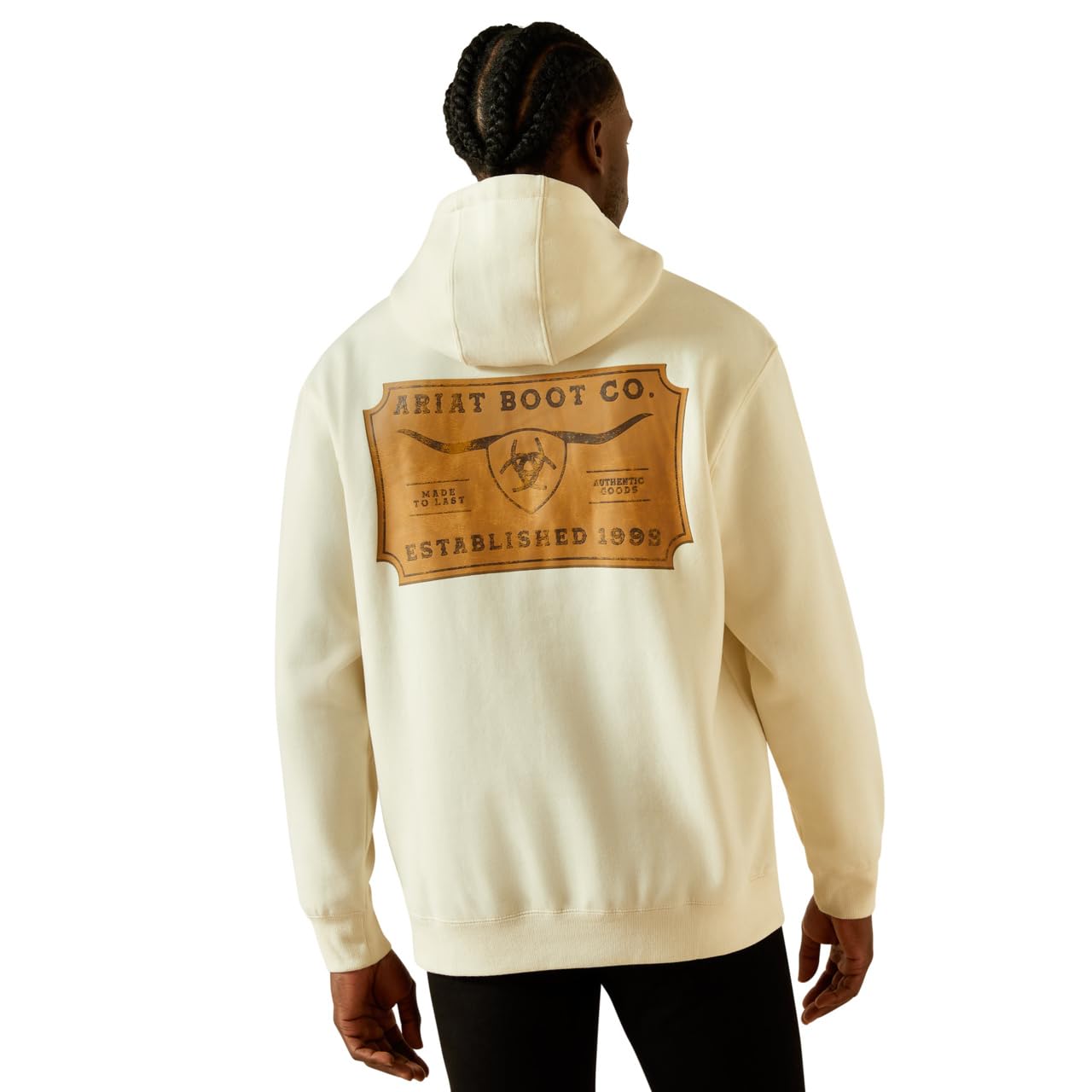ARIAT Men's Shield Steerhead Hoodie, Oatmeal, XX-Large