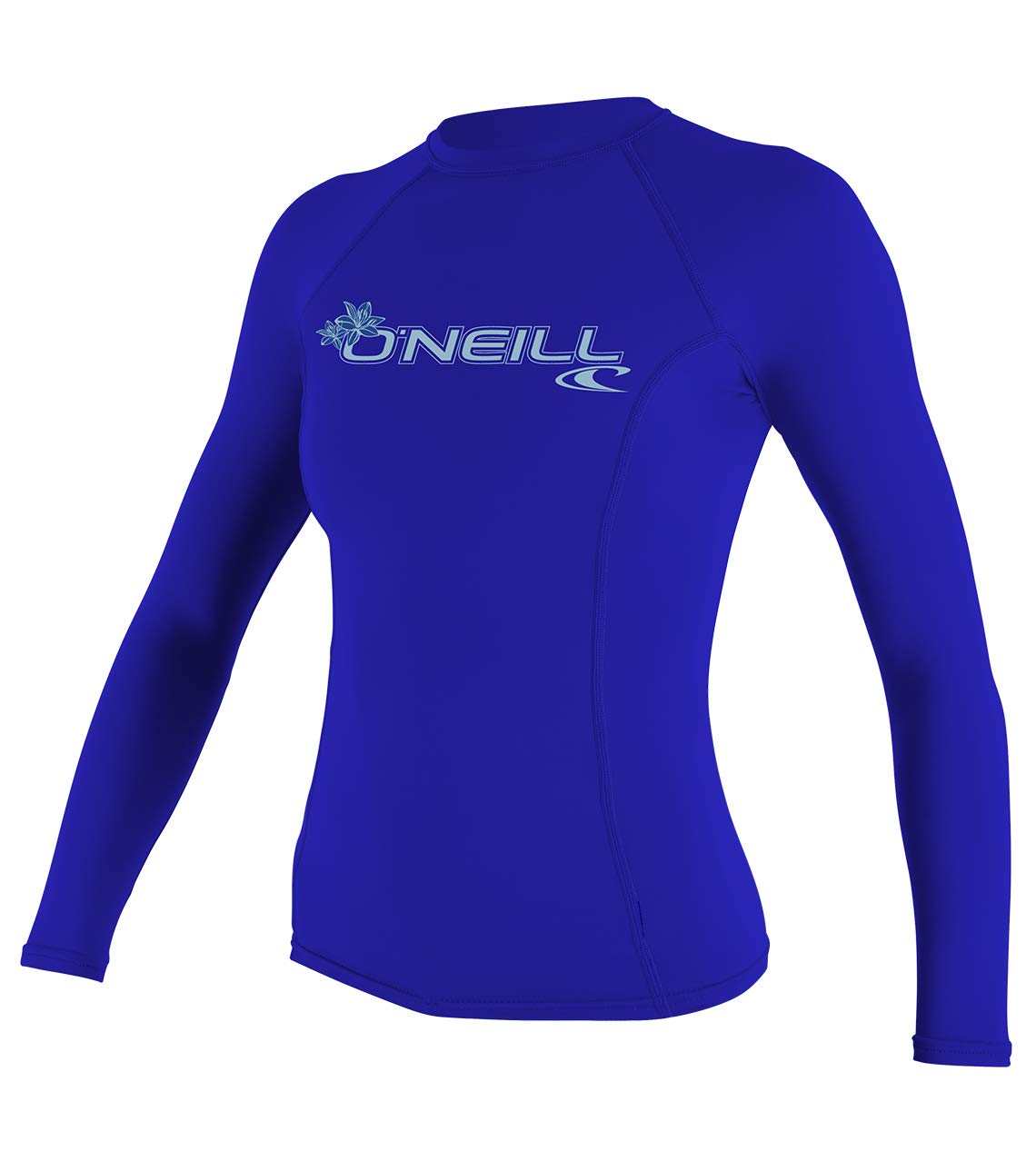 O'NEILL Wetsuits UV Sun Protection Womens Basic Skins Long Sleeve Crew Sun Shirt Rash Guard, Tahitian Blue, Medium