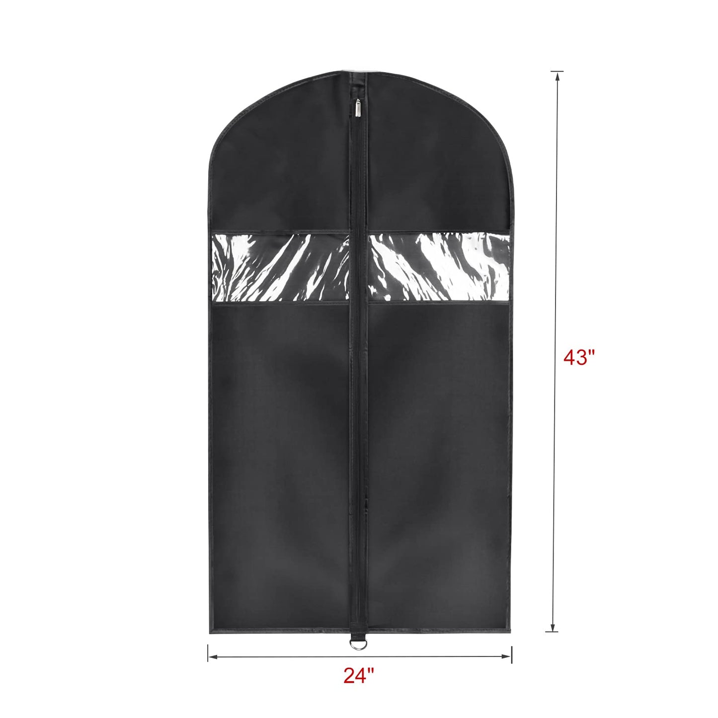 Univivi 5 pcs Garment Bag 110 cm/43 inch Suit Bag with Clear Window,Zipper,Washable Oxford Fabrics Suit Cover for Suits, Jacket,Coats (24"x43"-5pcs- Oxford)
