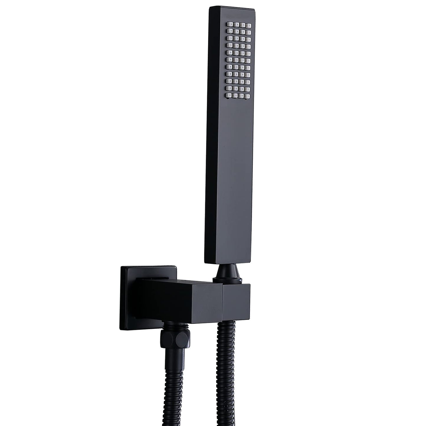 ENGA Solid Brass Handheld Shower Head, High Pressure Hand Held Shower Wand with Adjustable Wall Connector Shower Holder and 59" Hose Set, Matte Black
