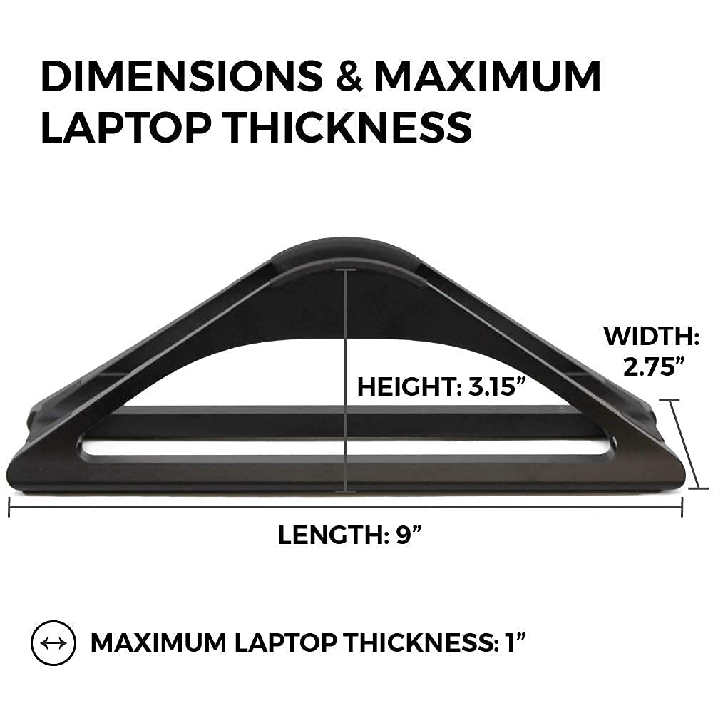 HumanCentric Vertical Laptop Stand for Desks in Matte Black, Upright Adjustable Holder to Dock Apple MacBook, MacBook Pro, and Other Laptops to Organize Work & Home Office, Automatic Grip