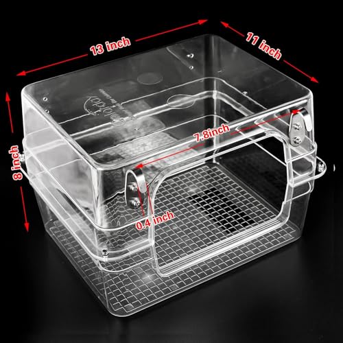 Colorday Large Bird Bath for Cage, Parrot Bath for Parakeet, African Grey, Amazon, Conure, Cockatiel(13X11X8 inch)