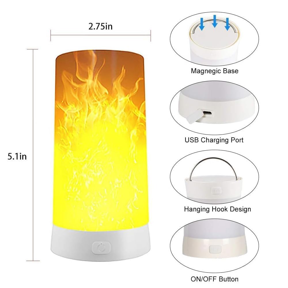 LED Flame Lights with Remote & Timer,Battery Operated Flameless Candles,Realistic Flickering Fake Fire Lamps, Outdoor Flame Lights with Gravity Sensing for Halloween/Fireplace/Party/Garden/Bar (4)
