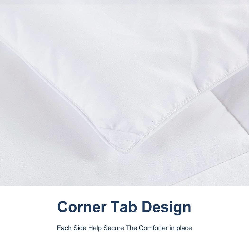 ACCURATEX Queen Comforter Duvet Insert - 500GSM Ultra Soft Down Alternative Fill Quilted Hotel Collection Comforter, Warm Duvet Insert with Corner Tabs - Machine Washable,White, 90x90