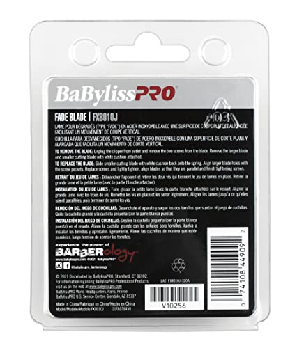 BaBylissPRO Barberology Stainless Steel Replacement Fade Clipper Blade, FX8010J Fade Blade