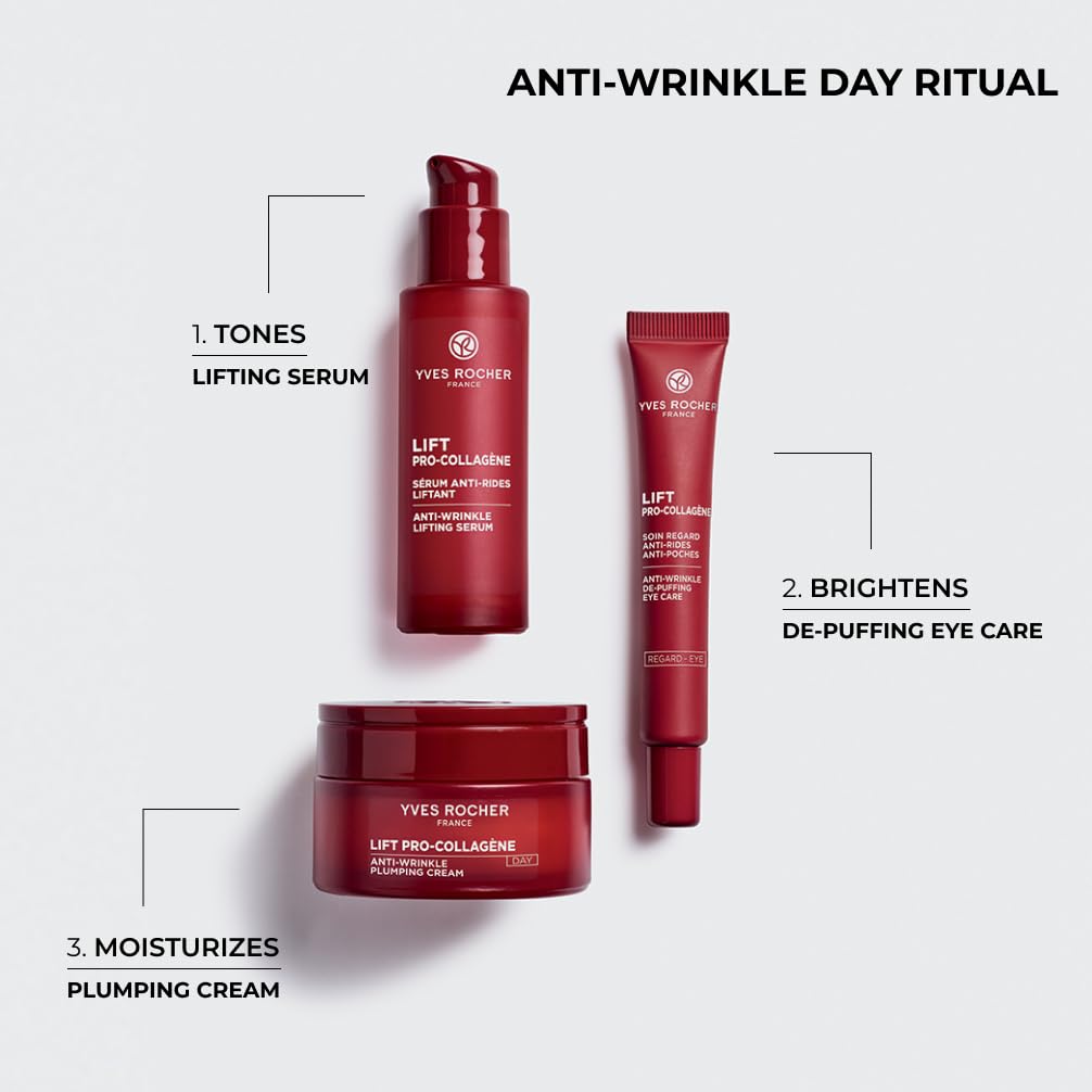 Yves Rocher Lift Pro Collagène Lifting Serum | Smooths, Plumps and Tones | Micro-pearled Gel Texture | All Skin Types | Apply Morning & Evening | Pump Bottle, 30 ml