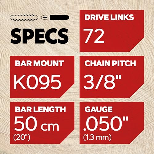 Oregon 584818 Chainsaw Guide Bar & Chain Combo, 20"