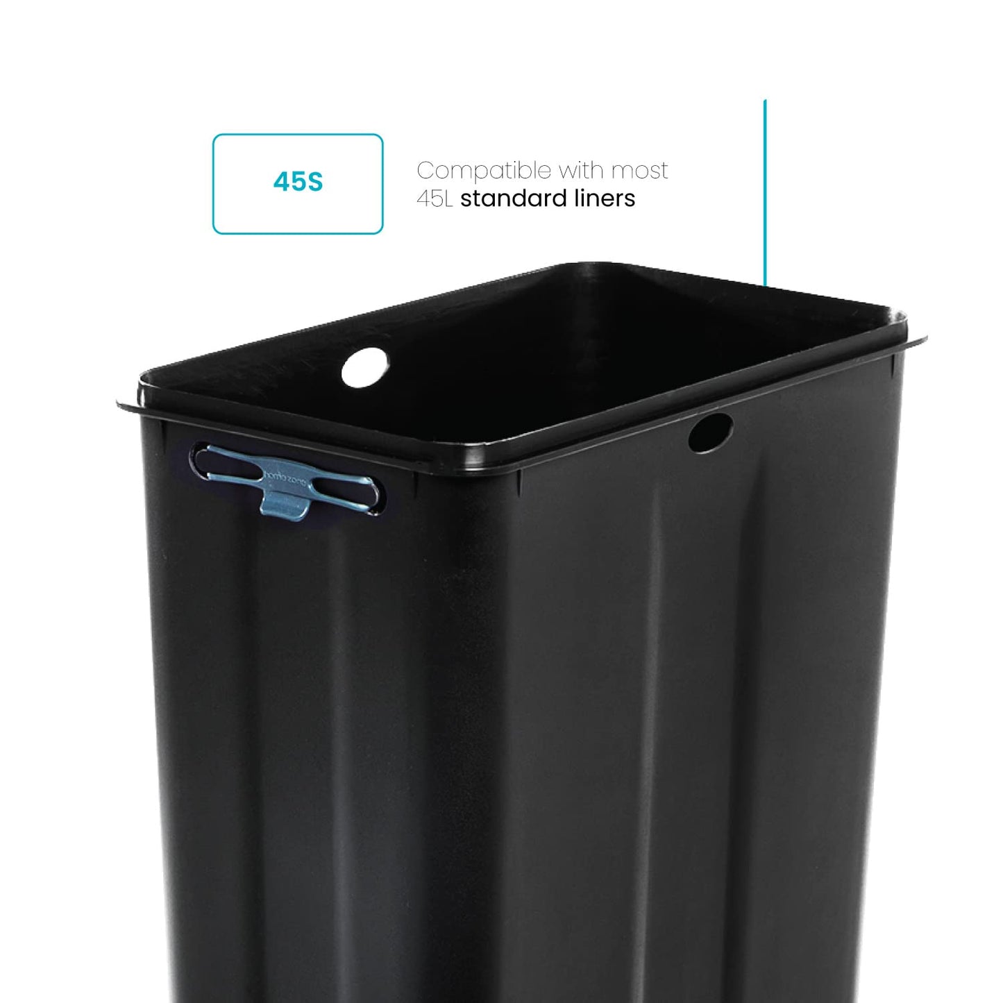 Home Zone Living 12 Gallon Kitchen Trash Bags with Drawstring Handles, Heavy Duty Custom Fit Design for Standard 45 to 50 Liter Kitchen Trash Cans, Code 45S, 60-Count