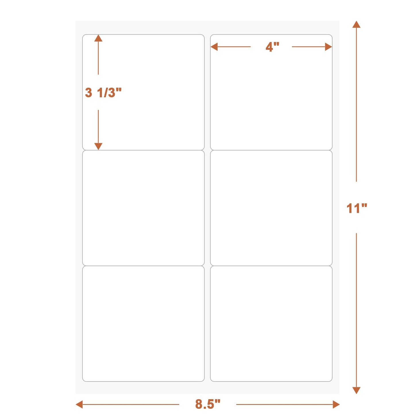 3 1/3" x 4" (500 Sheets) Address Labels, Labels Sticker Paper for Laser/Ink Jet Printer, Printable and Writable White Sticker Labels- Matte, 6 per Page Labels (Total 3000 Labels)