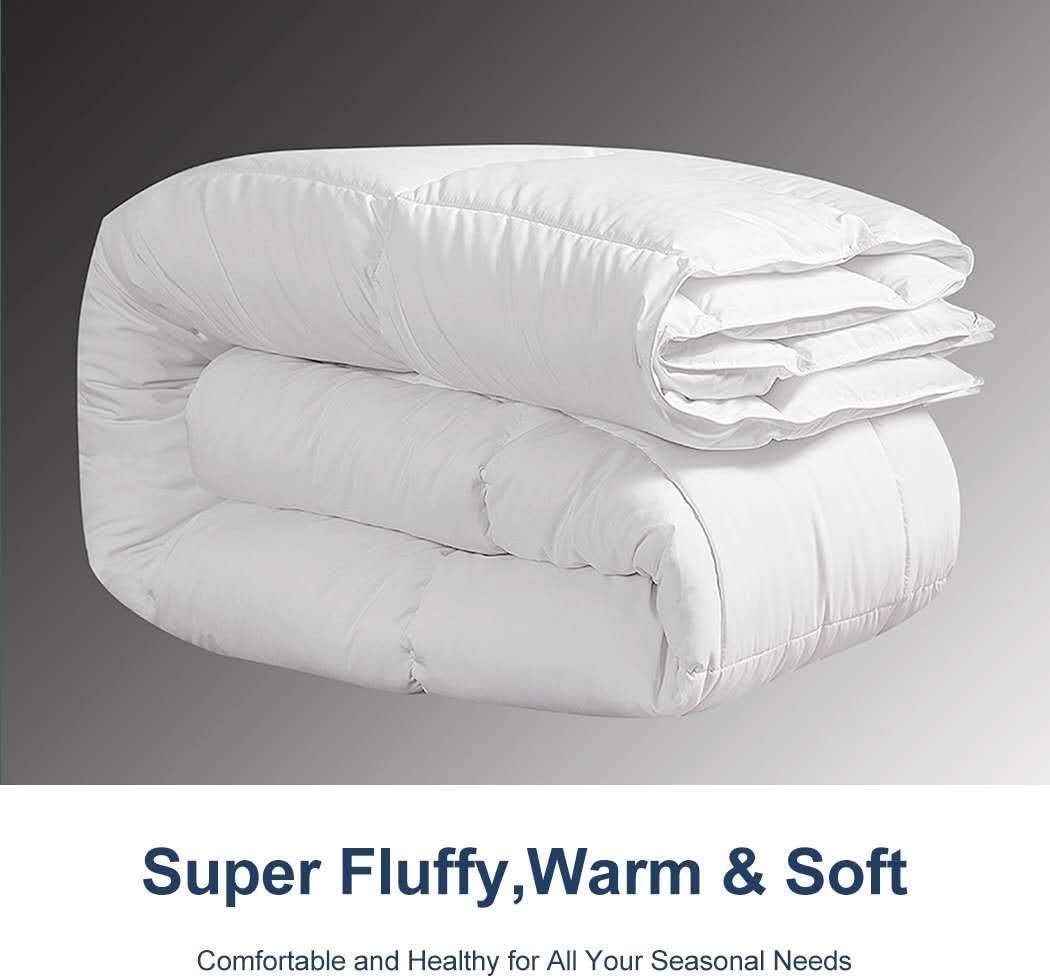 ACCURATEX Queen Comforter Duvet Insert - 500GSM Ultra Soft Down Alternative Fill Quilted Hotel Collection Comforter, Warm Duvet Insert with Corner Tabs - Machine Washable,White, 90x90