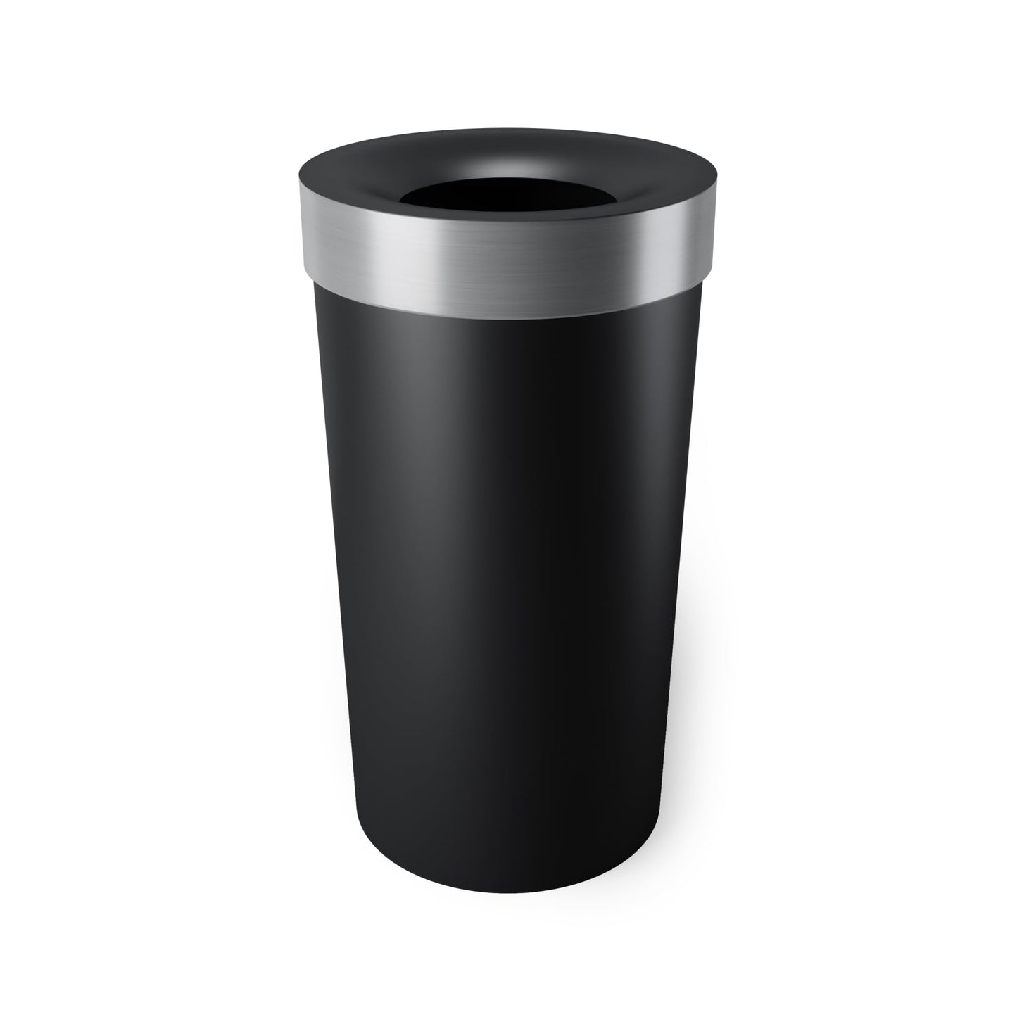 Umbra Vento Kitchen Trash Can â€“ Large 16 Gal (62 L) Open Top Garbage Can for Home & Office â€“ Modern Clean Design, Black/Nickel