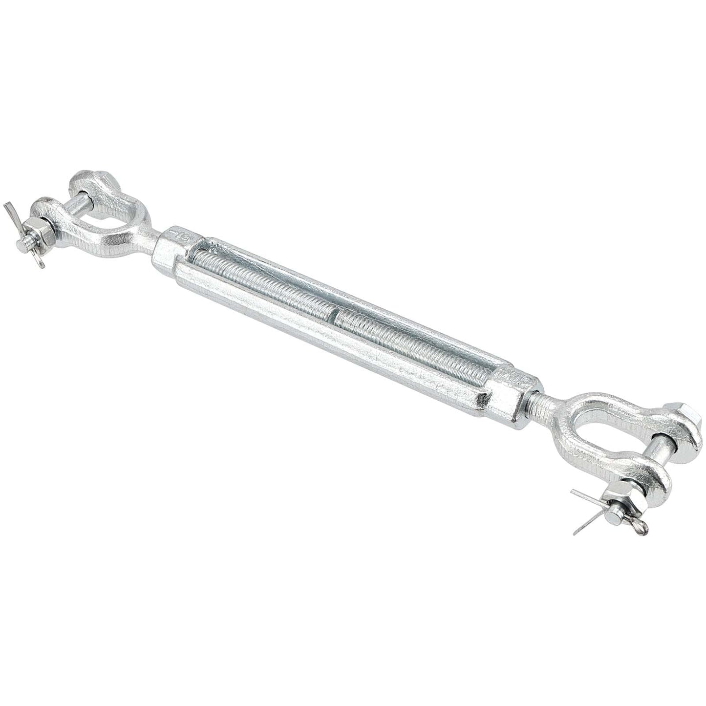 TAICHEUT 4 Pack M12 Galvanized Steel Turnbuckle, 1/2 Inch Heavy Duty Jaw and Jaw Turnbuckle, Weather Resistant Forged Turnbuckle for Tension Cable, Rope, Chain, 2200 lbs Working Load