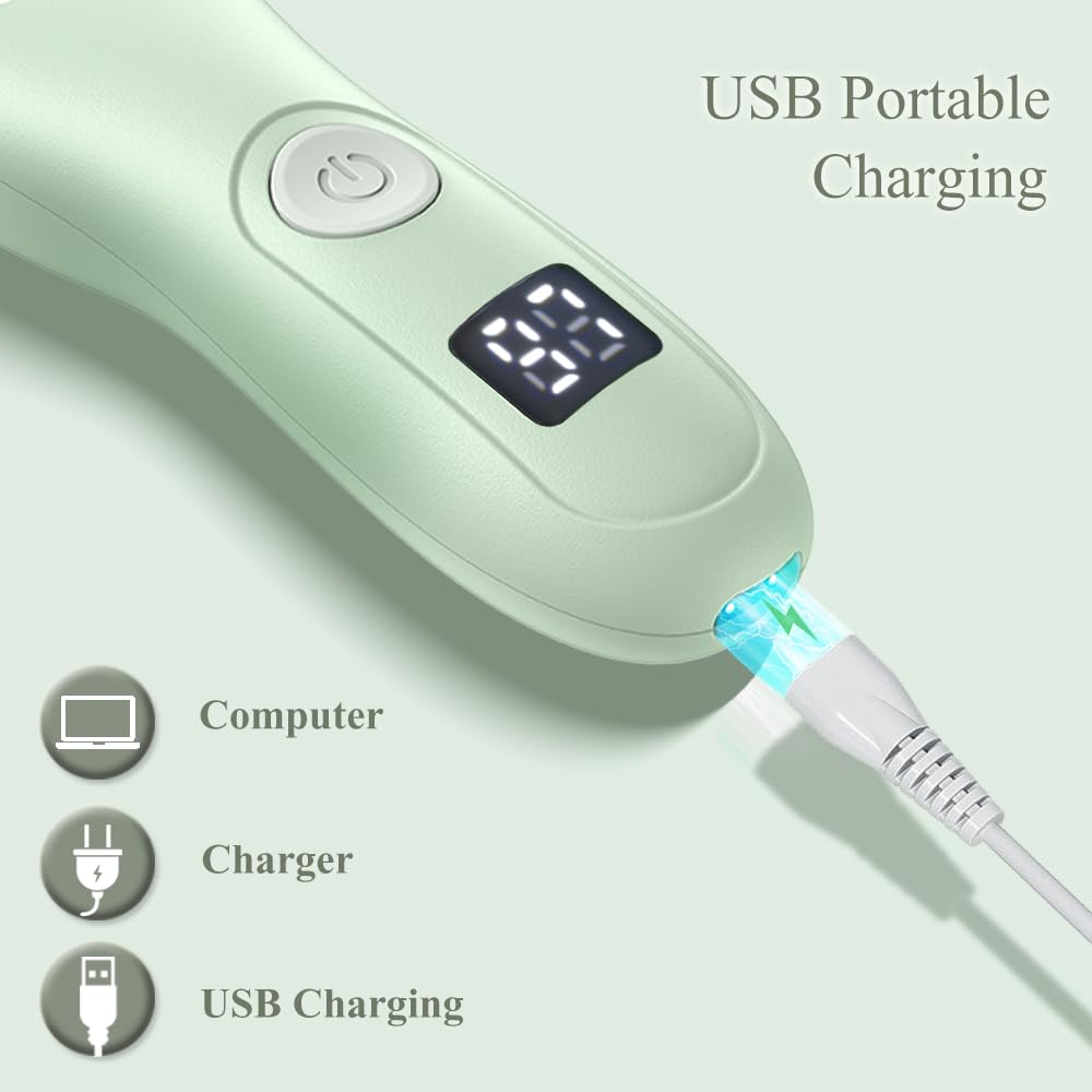 Baby Hair Clippers, Quiet Professional Hair Trimmer for Kids, Hair Cutting Kits with LCD Display, Safe Ceramic Blades, Waterproof Rechargeable Clippers for Autism Children and Infants