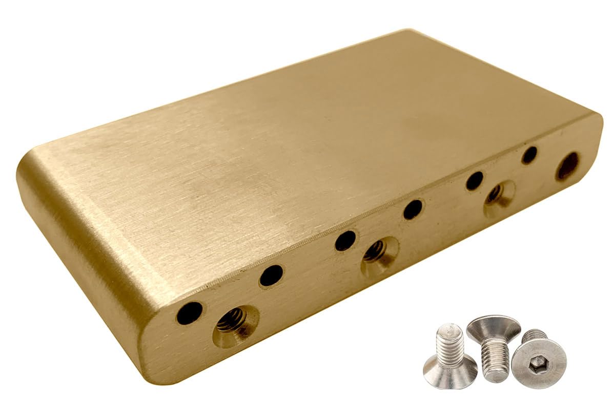 TUOREN 52.5mm String Spacing Full Brass 40mm Strat Tremolo Block for Fender Squier Strat Electric Guitar