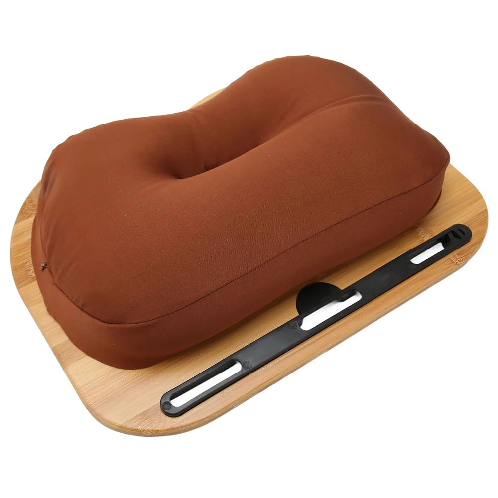 SKYZONAL Lap Desk, Laptop Lap Bamboo Desks with Anti-Slip Stopper Removable Pillow Cushion Cover, Right Left Mouse Pad and Wrist Pad, Tablet Phone Holder for Bed Sofa Couch Floor