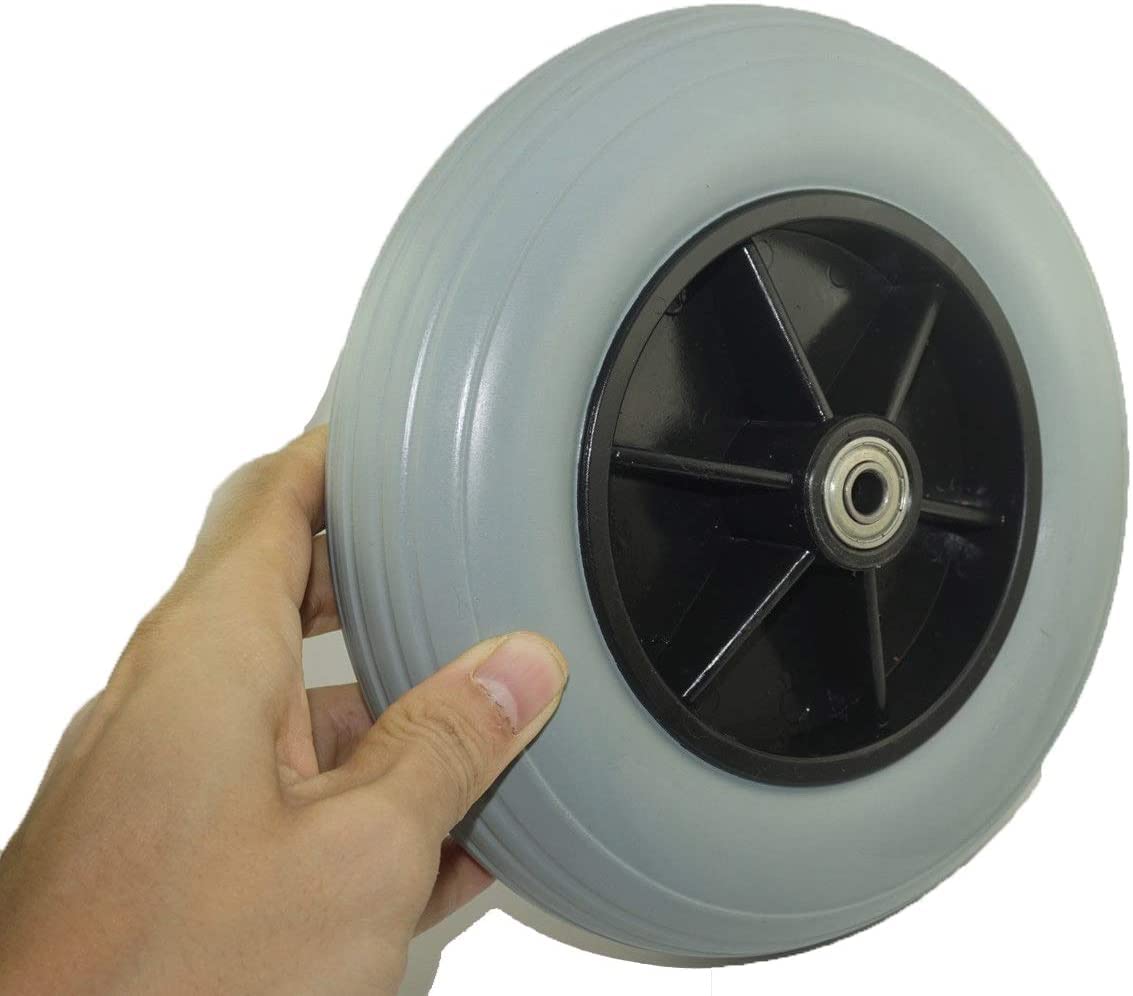 (Pair of Two) ，8" x 2" (200x50) Solid Rubber Front Rear Caster Tires Wheels Assembly for Power Wheelchair's/Electric Wheelchair for Many Standard Wheelchairs Replace